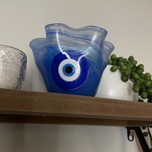 New! LUX Evil Eye Jar Candle - Hand poured- Scented with Eucalyptus Leaves-